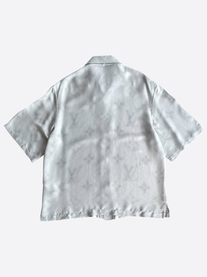 Louis Vuitton Grey LV Pixel Monogram Silk Button Up Shirt