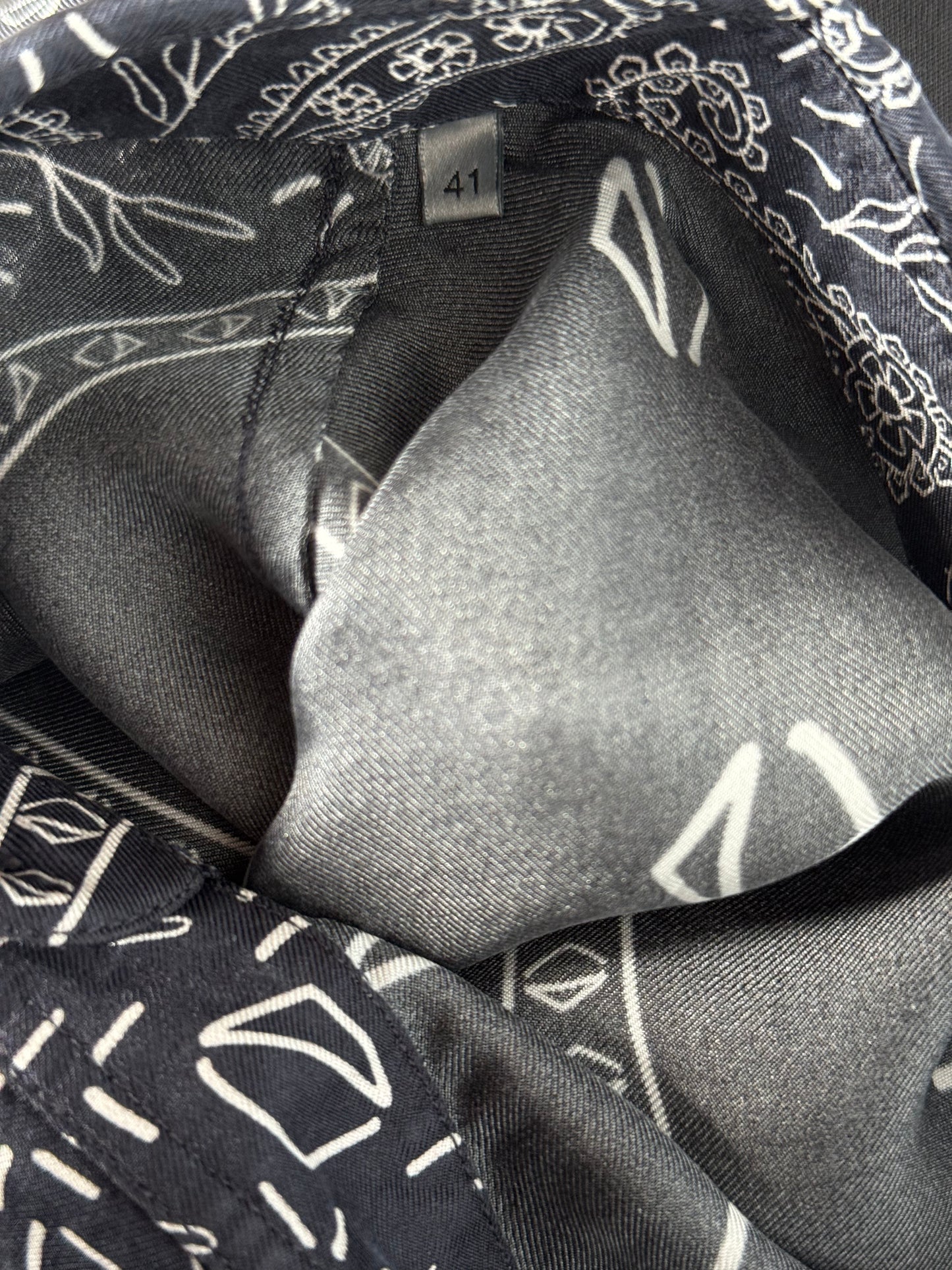 Dior Cactus Jack Navy & White Diamond Bandana Print Silk Button Up Shirt