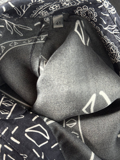 Dior Cactus Jack Navy & White Diamond Bandana Print Silk Button Up Shirt