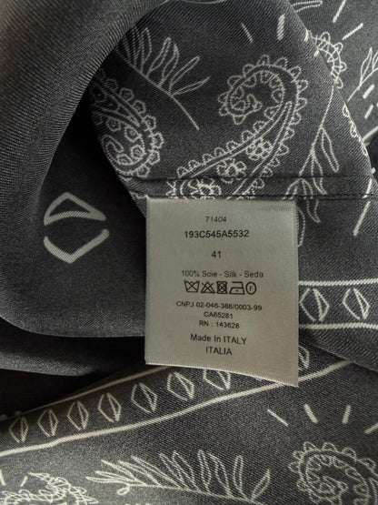 Dior Cactus Jack Navy & White Diamond Bandana Print Silk Button Up Shirt