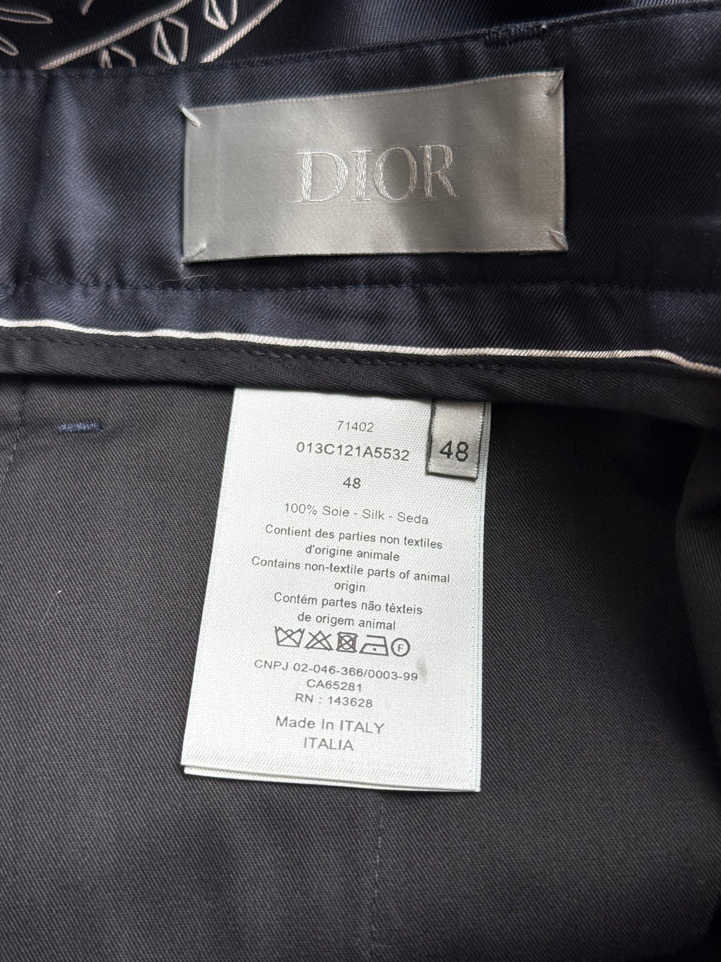 Dior Cactus Jack Navy & White Diamond Bandana Print Silk Shorts