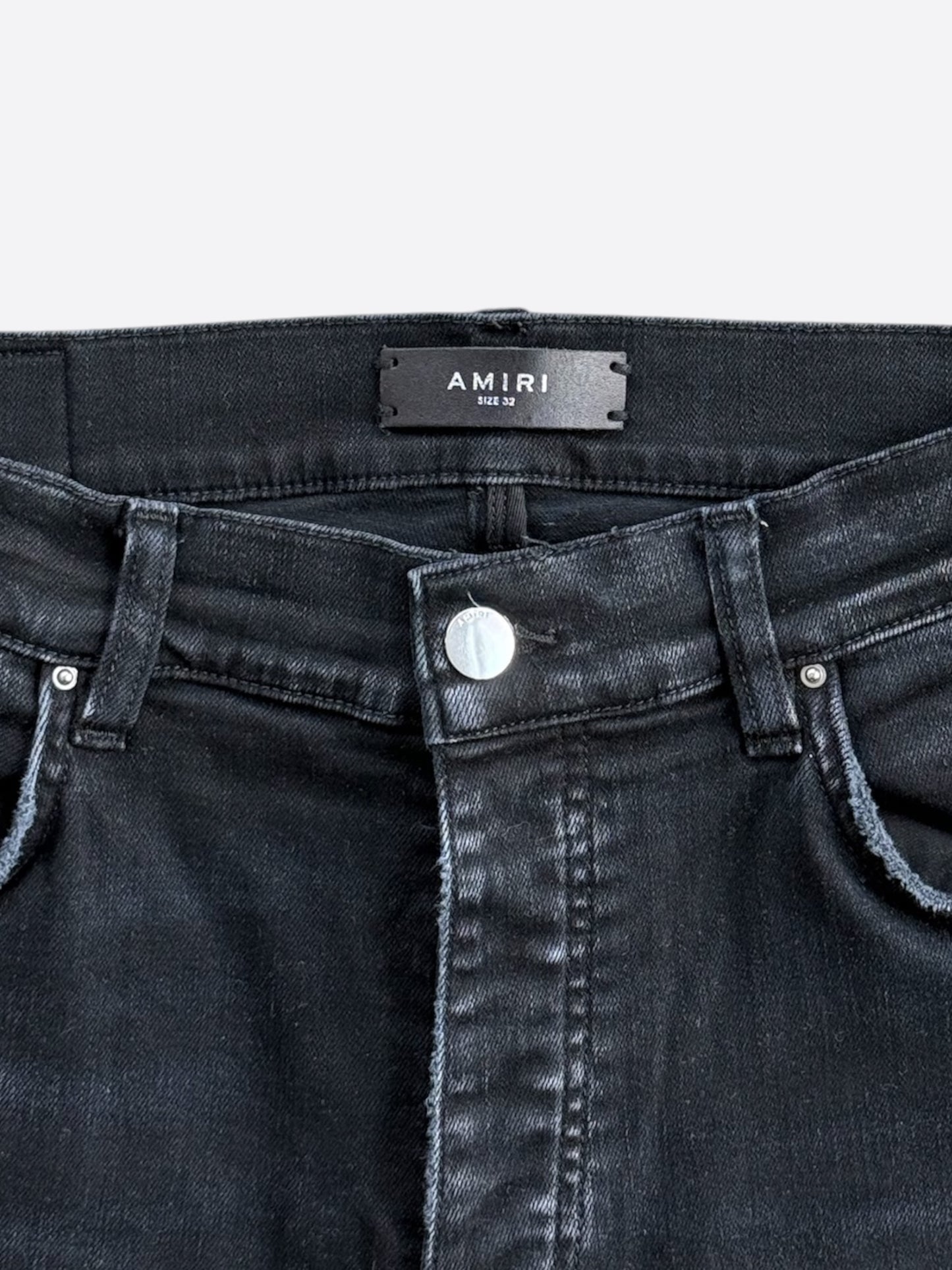 Amiri Aged Black Camouflage Patch MX1 Jeans