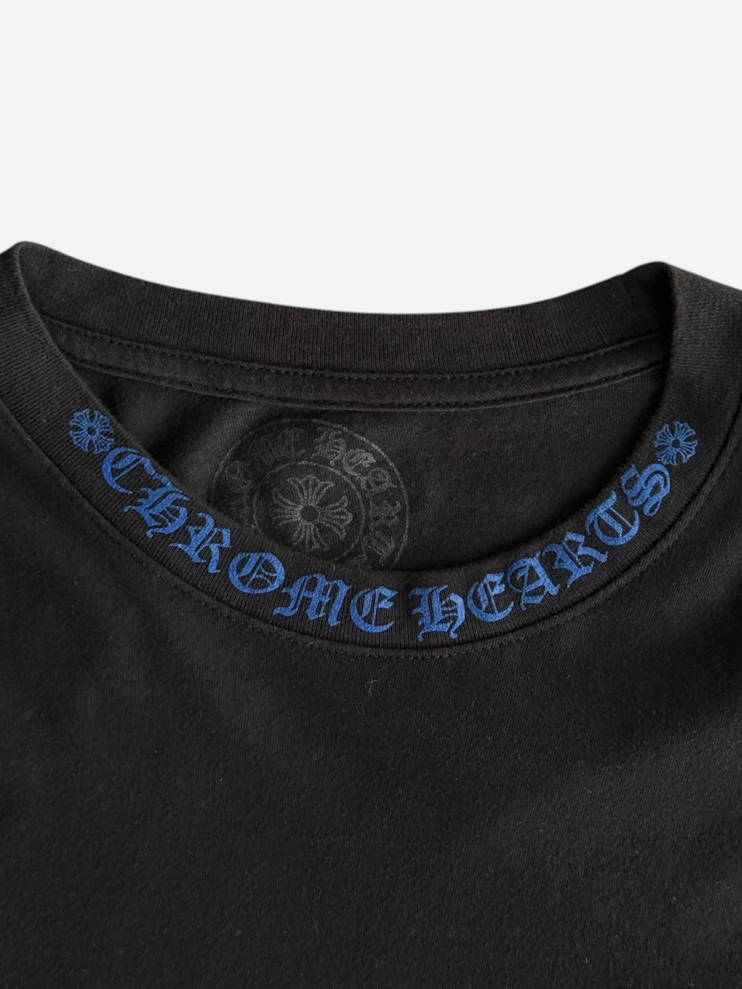 Chrome Hearts Black & Blue Neck Logo Longsleeve T-Shirt