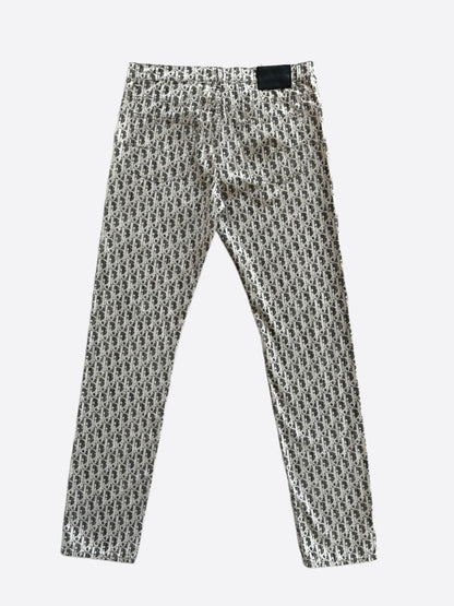 Dior Grey & White Oblique Slim Jeans