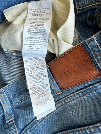 Gucci Blue Snake Denim Jeans