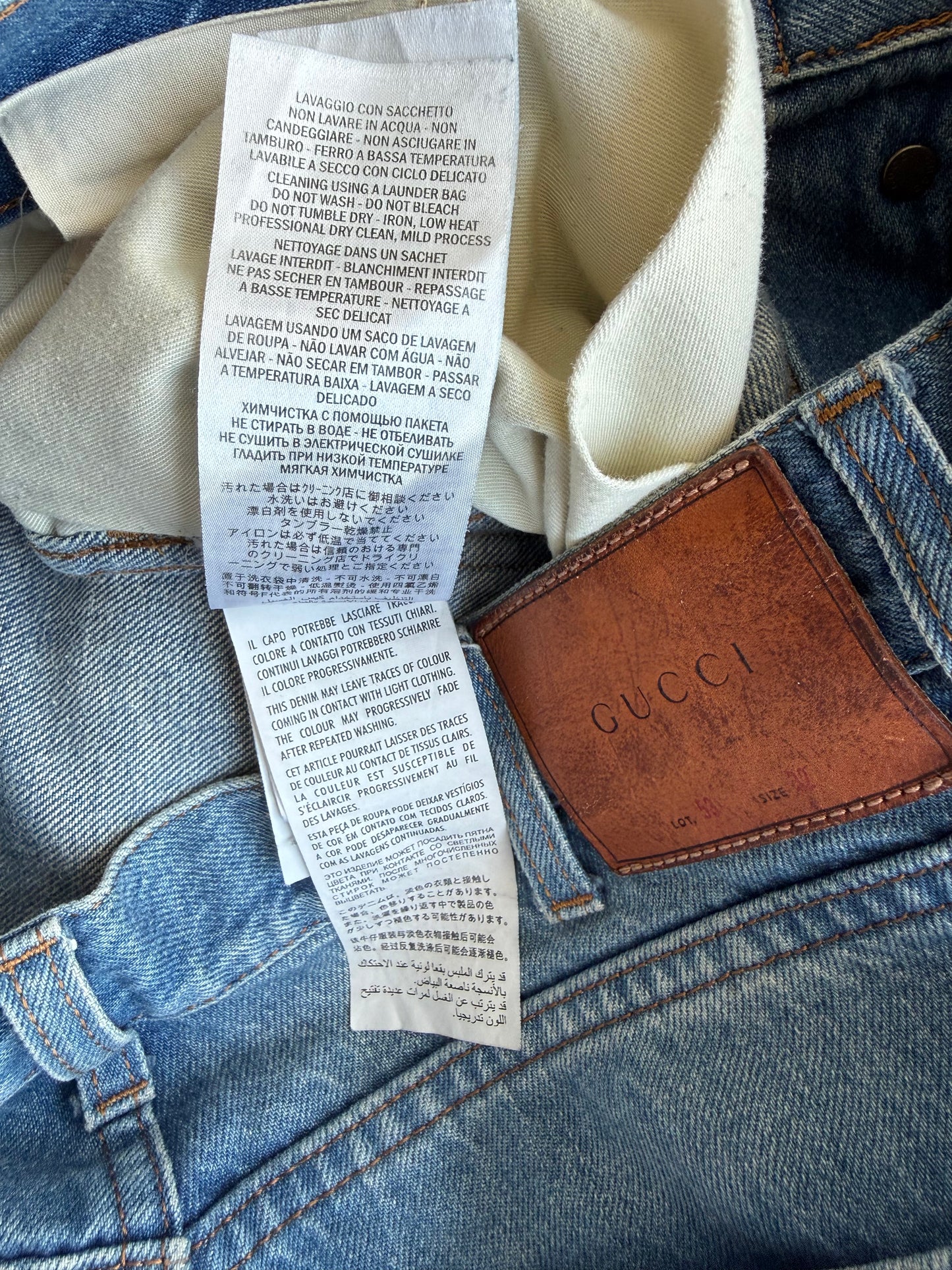 Gucci Blue Snake Denim Jeans