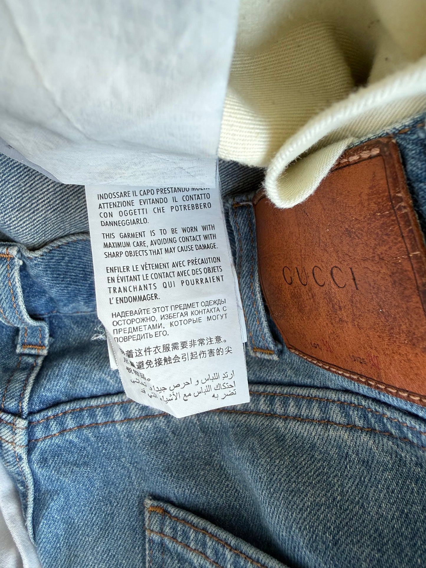 Gucci Blue Snake Denim Jeans