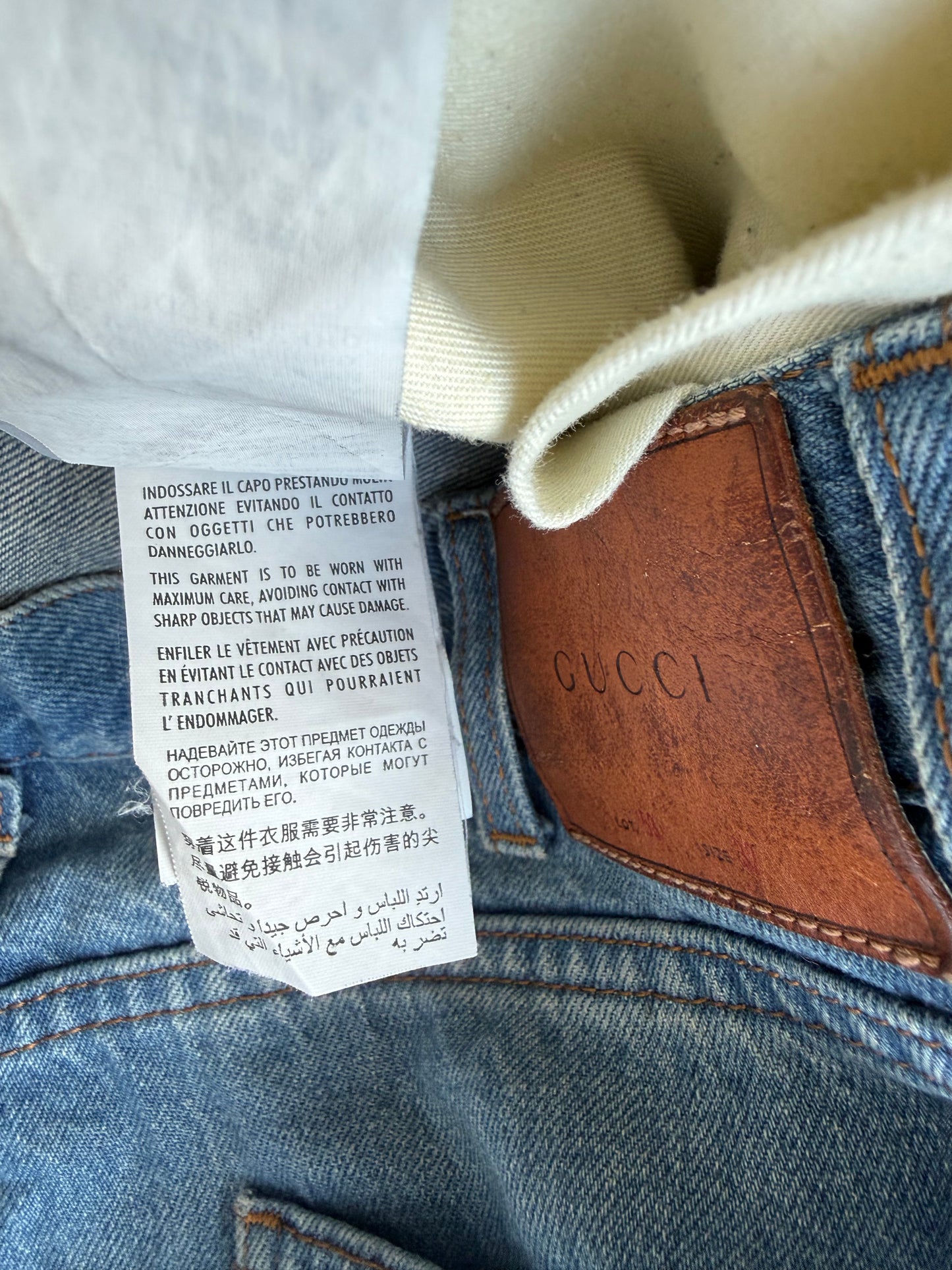 Gucci Blue Snake Denim Jeans