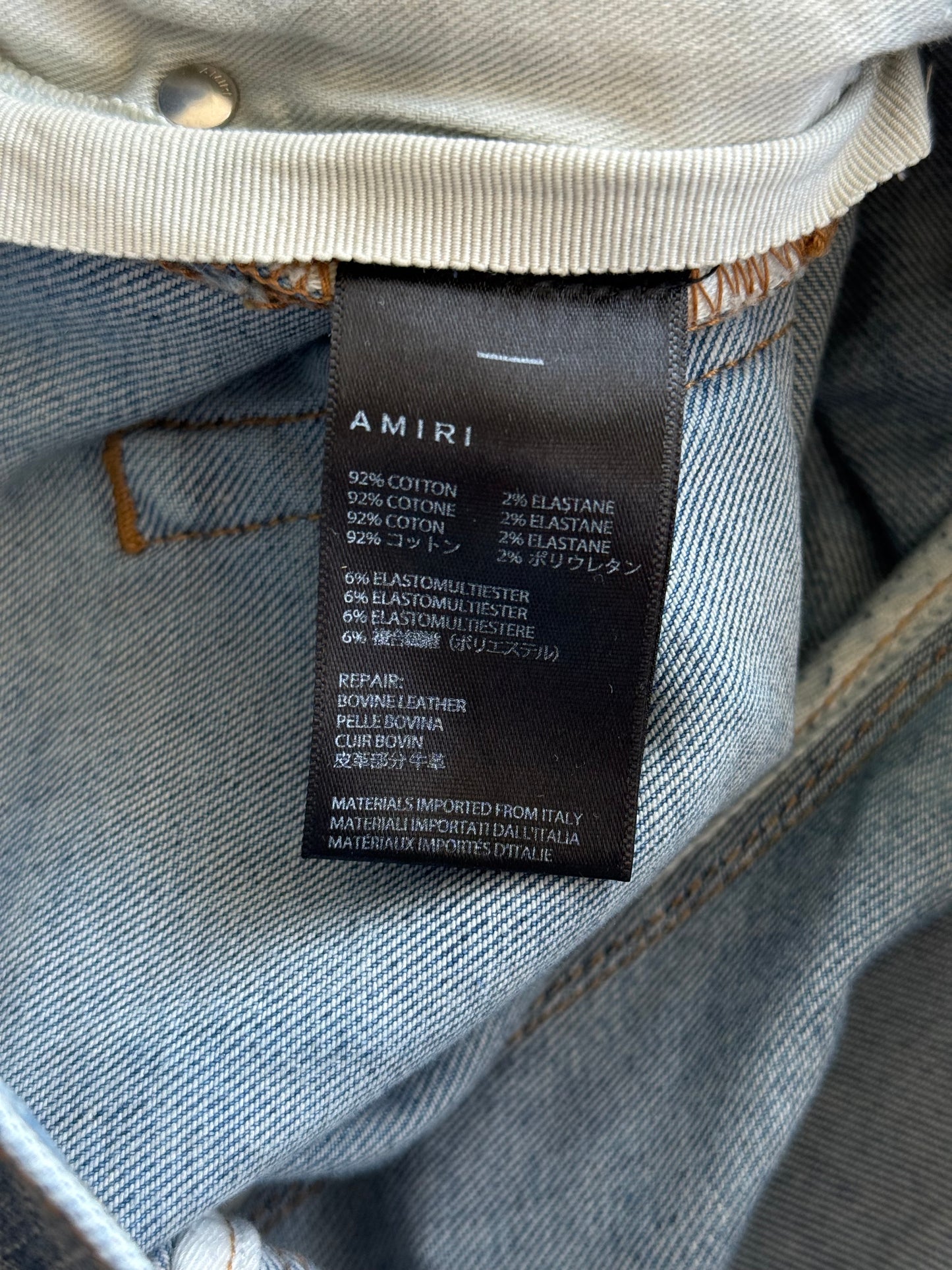Amiri Light Indigo & Black Patch MX1 Jeans
