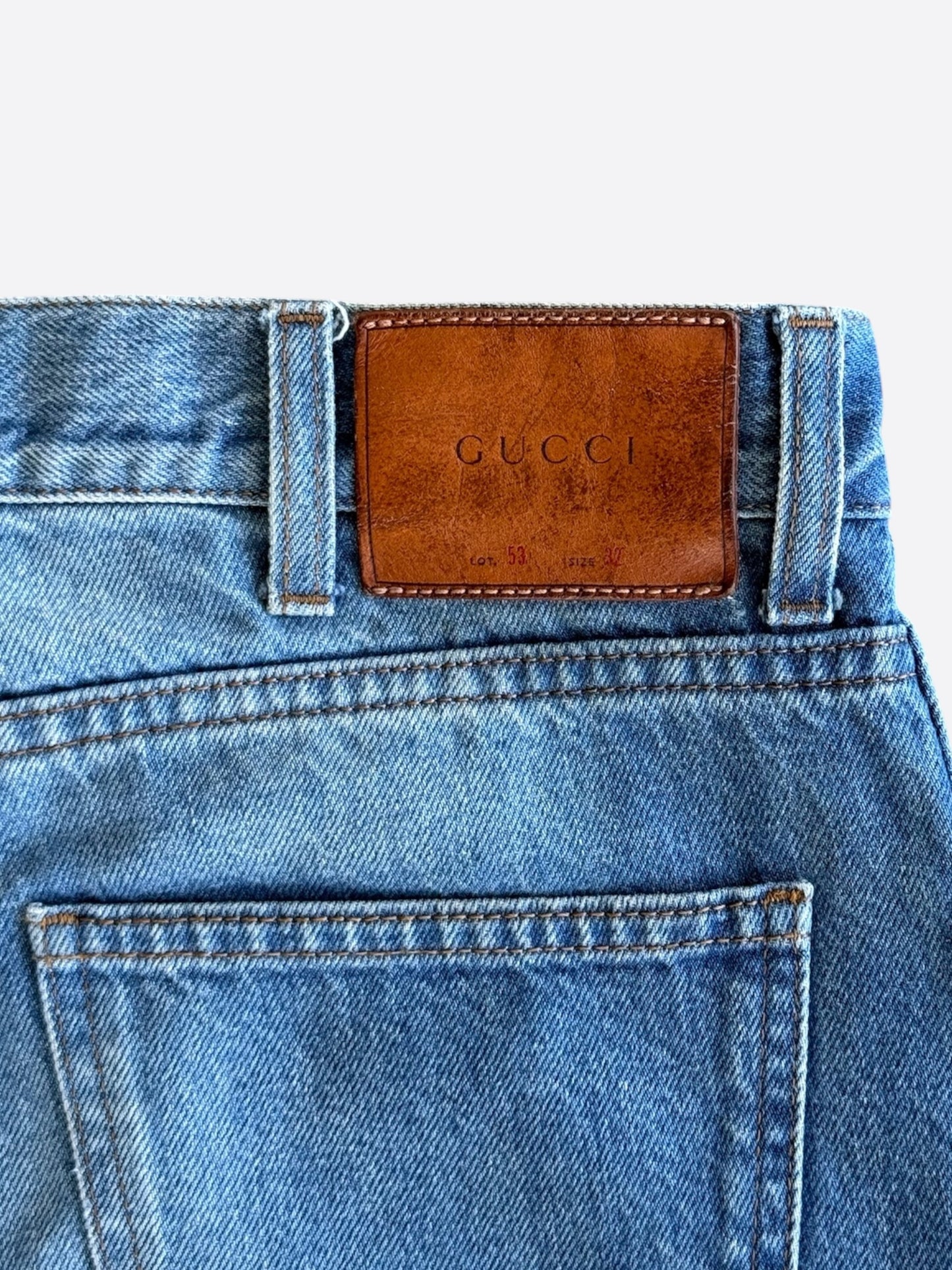 Gucci Blue Snake Denim Jeans