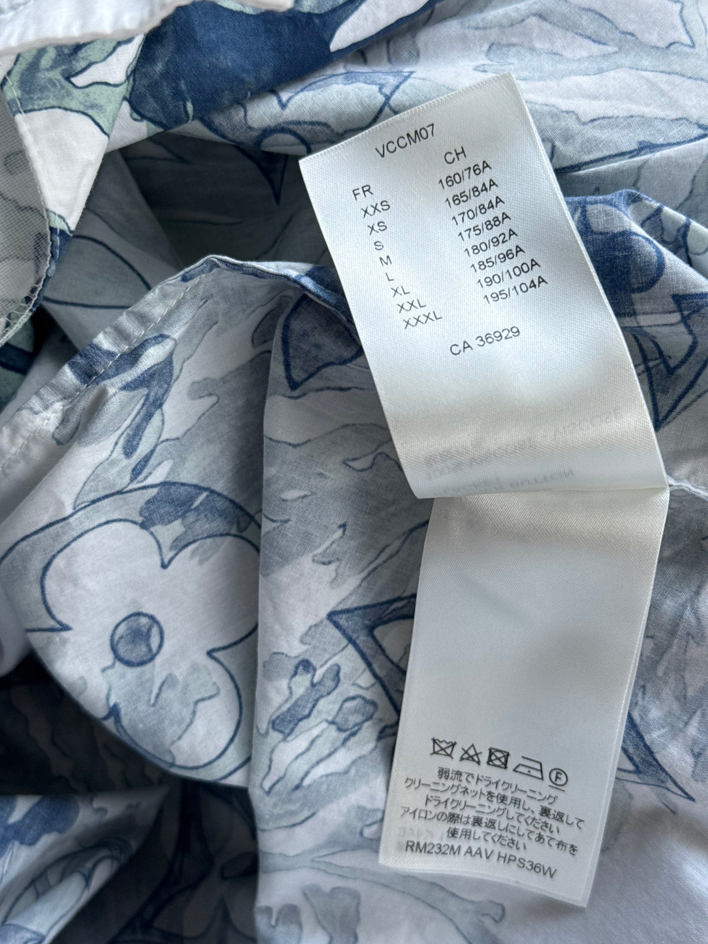 Louis Vuitton Blue & White Aquagarden Monogram Button Up Shirt