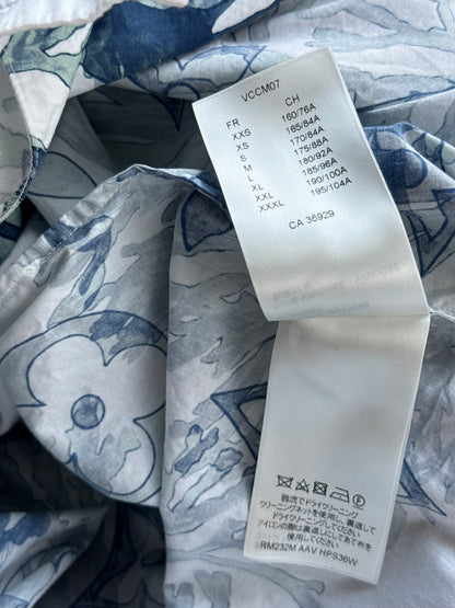 Louis Vuitton Blue & White Aquagarden Monogram Button Up Shirt