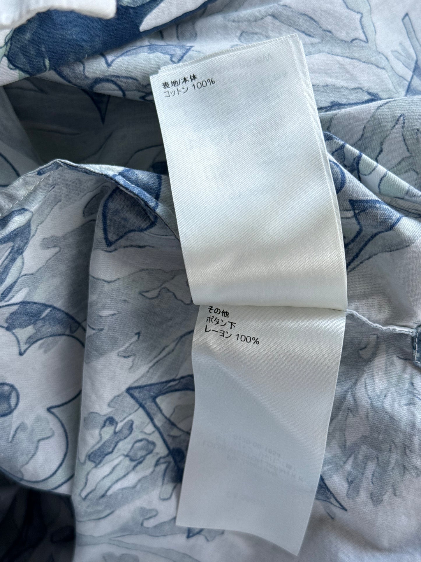 Louis Vuitton Blue & White Aquagarden Monogram Button Up Shirt