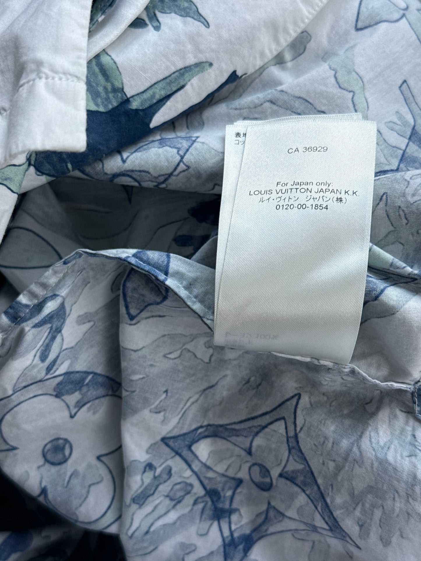 Louis Vuitton Blue & White Aquagarden Monogram Button Up Shirt