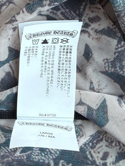 Chrome Hearts Brown All Over Cross Print Mesh Body Suit