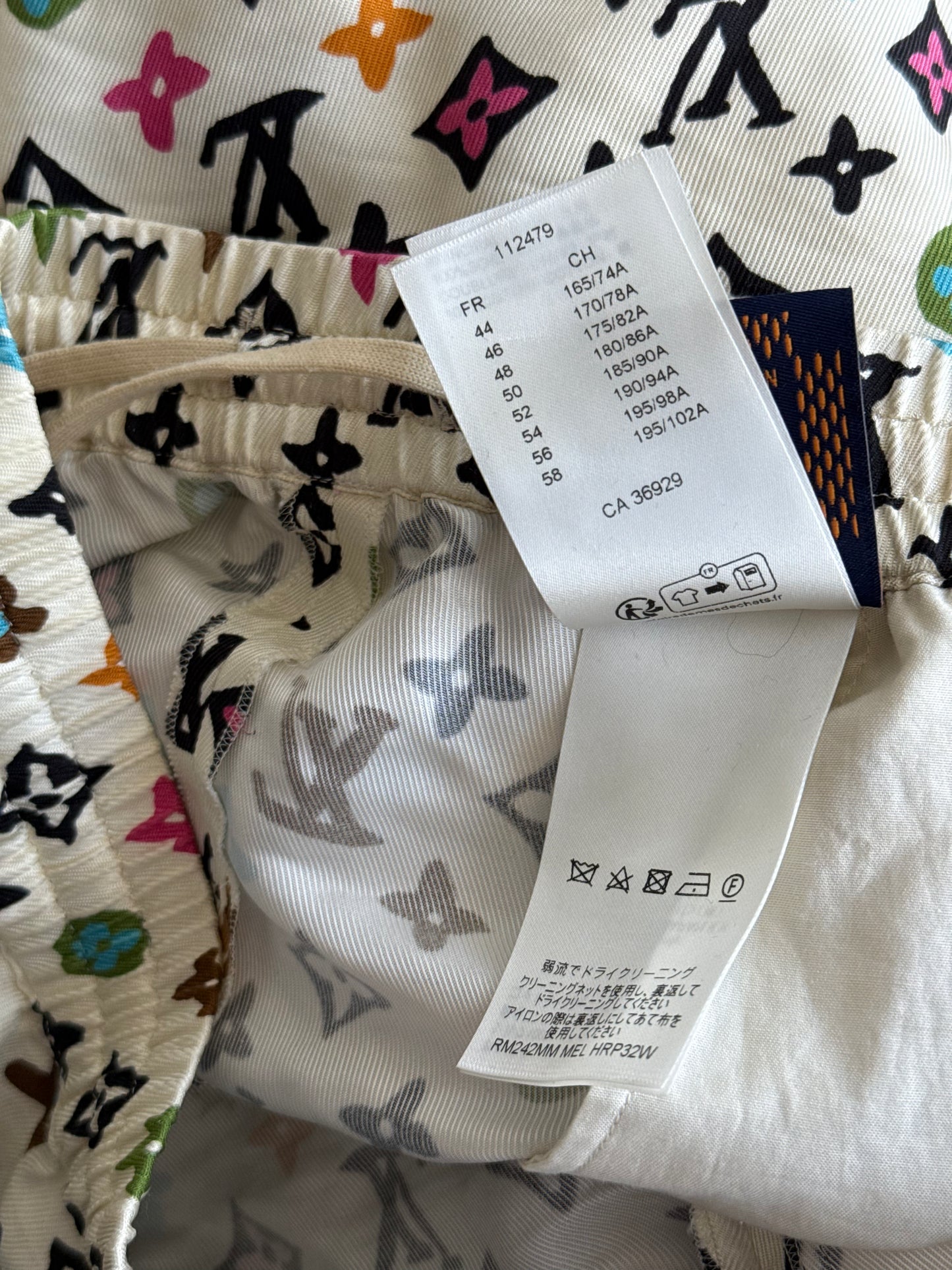 Louis Vuitton Tyler Cream Multicolor Monogram Silk Shorts