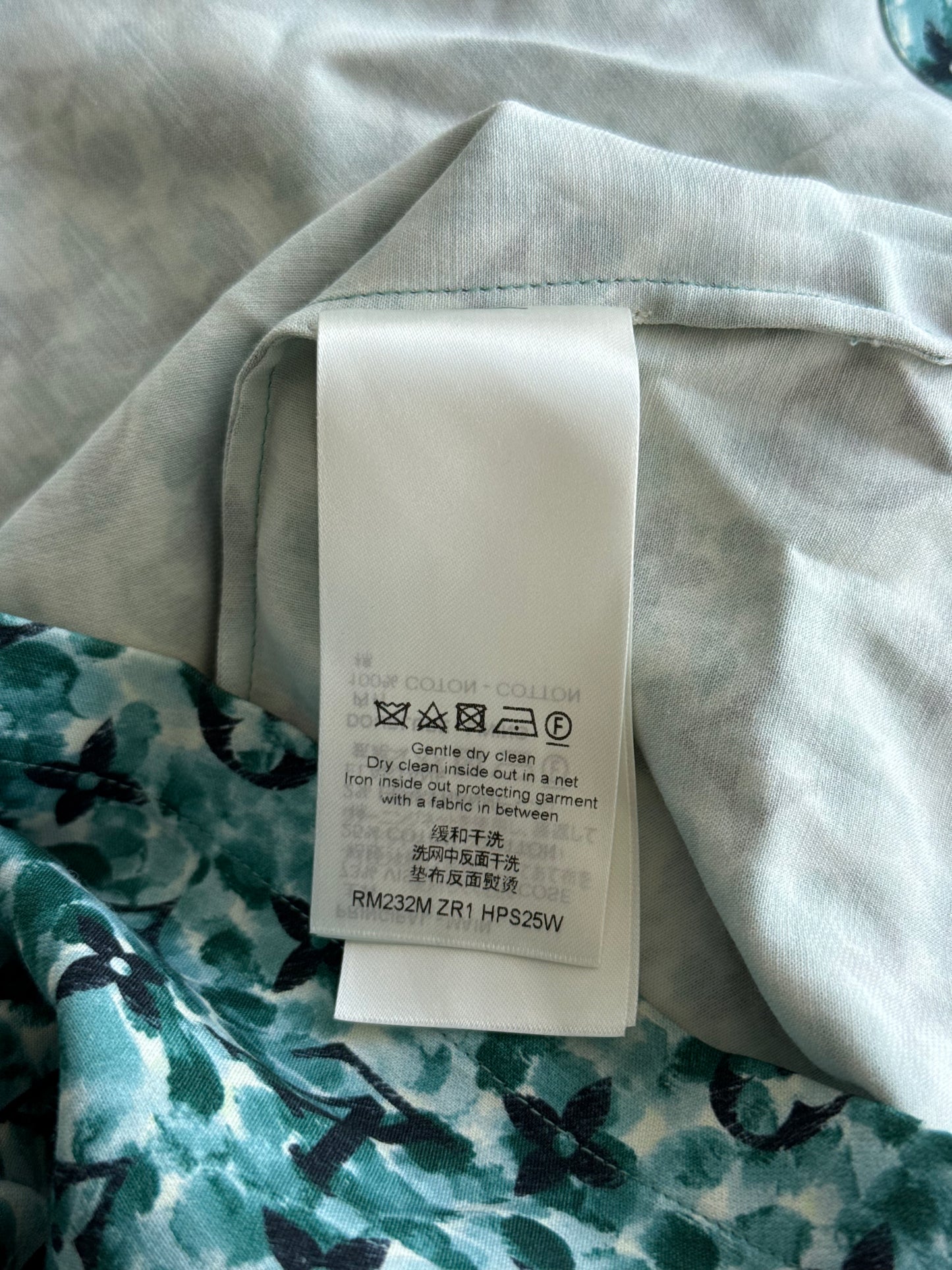 Louis Vuitton Blue Pointillism Monogram Button Up Shirt