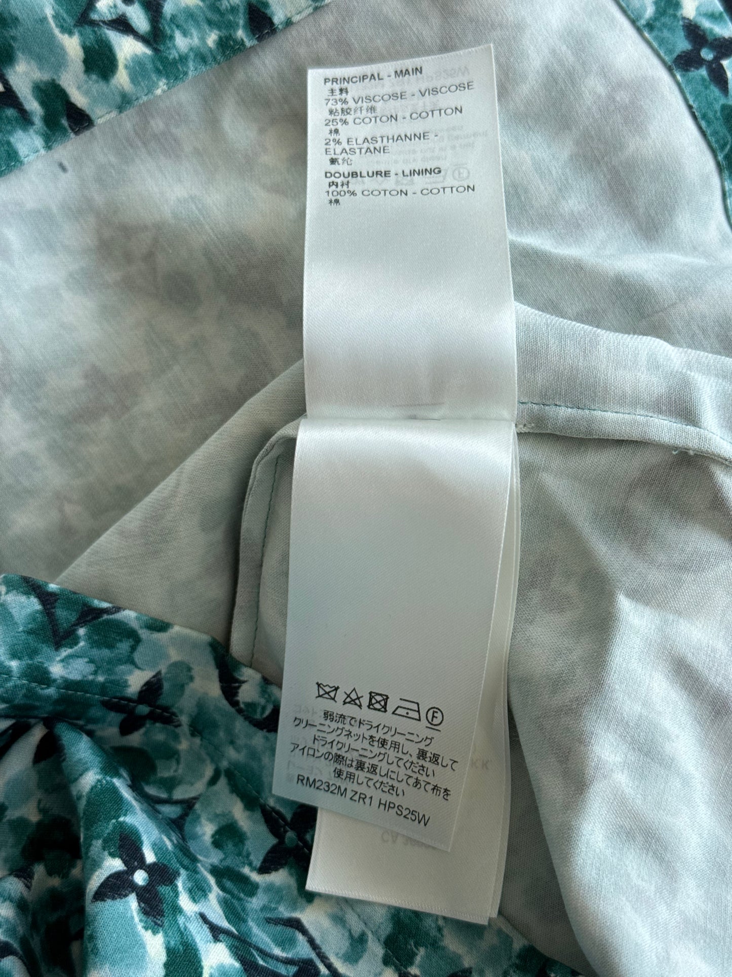 Louis Vuitton Blue Pointillism Monogram Button Up Shirt
