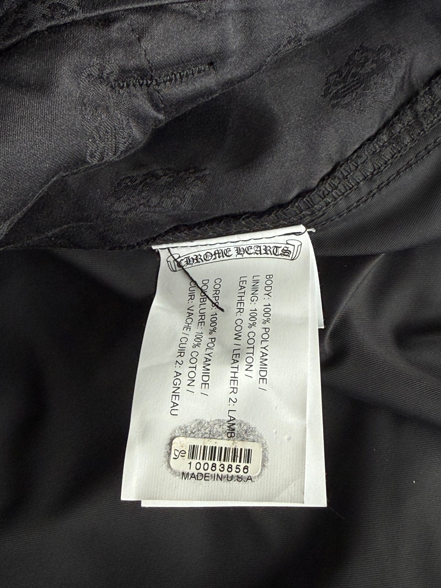 Chrome Hearts Black Nylon & Leather Carpenter Pants
