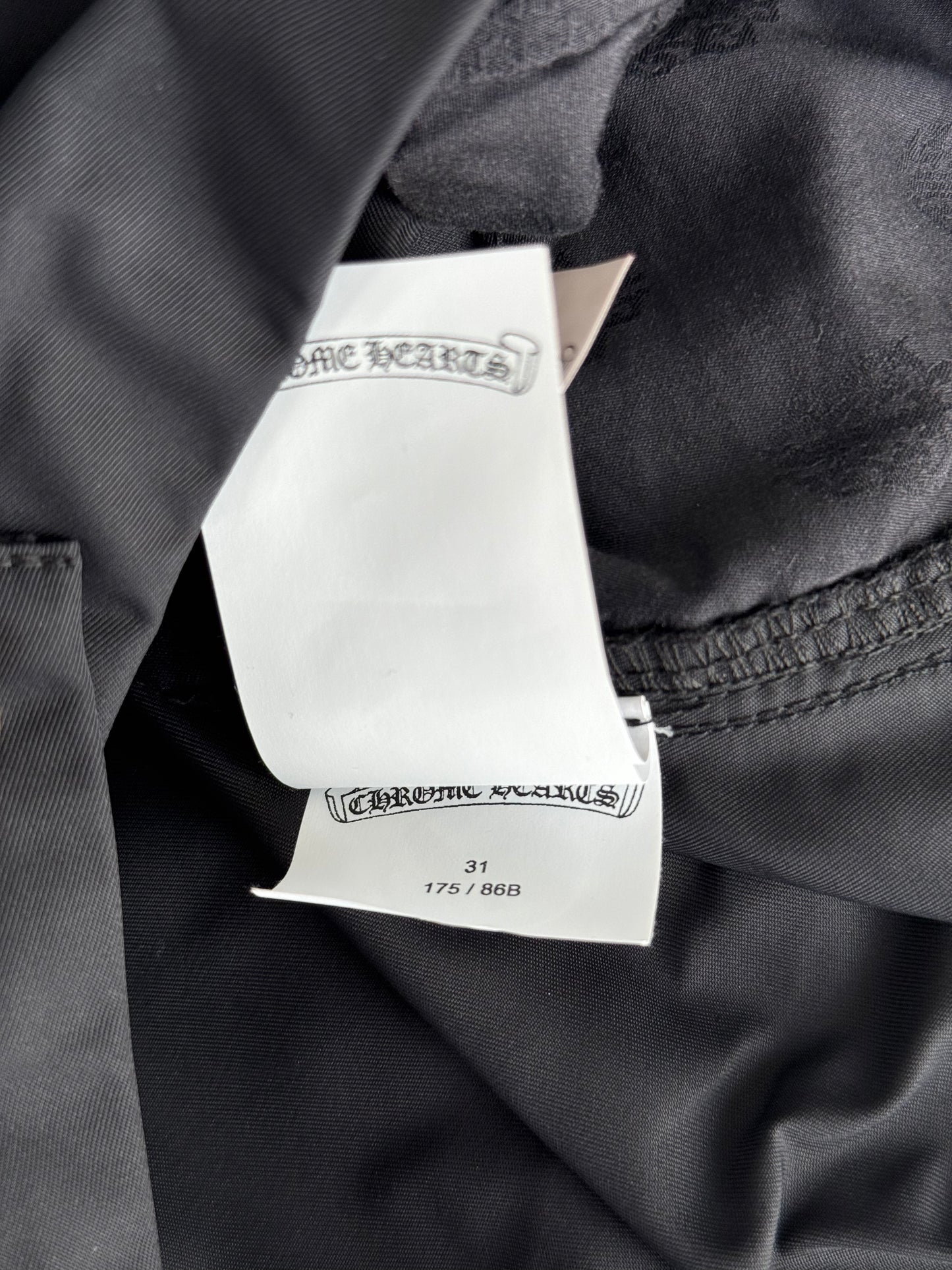 Chrome Hearts Black Nylon & Leather Carpenter Pants