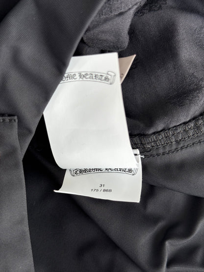Chrome Hearts Black Nylon & Leather Carpenter Pants