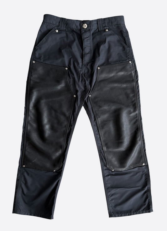 Chrome Hearts Black Nylon & Leather Carpenter Pants