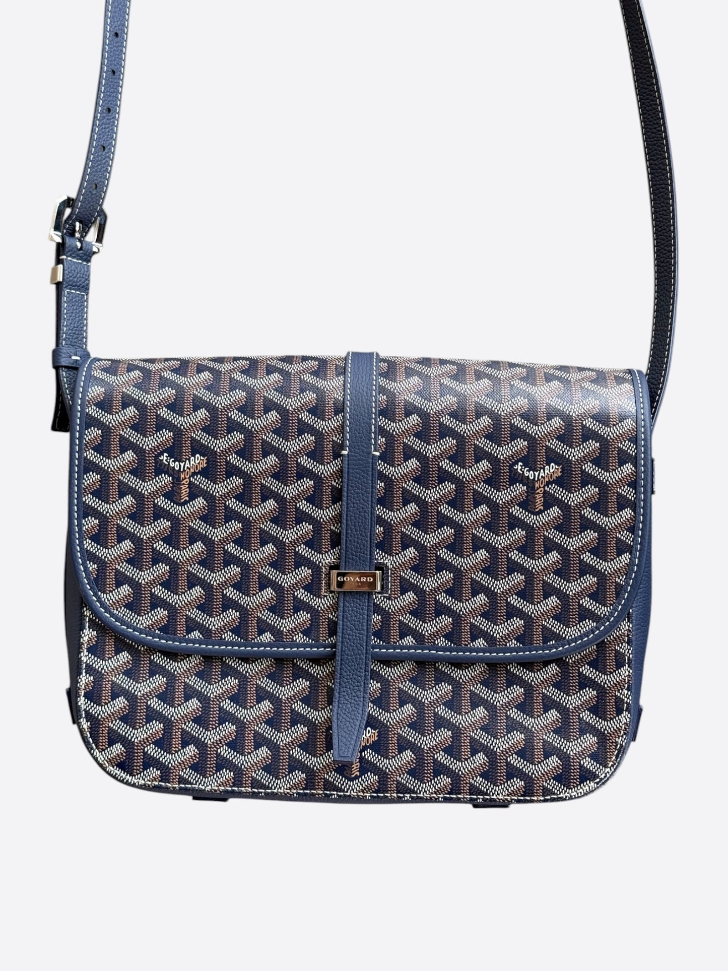 Goyard Navy Belvedere MM Messenger Bag