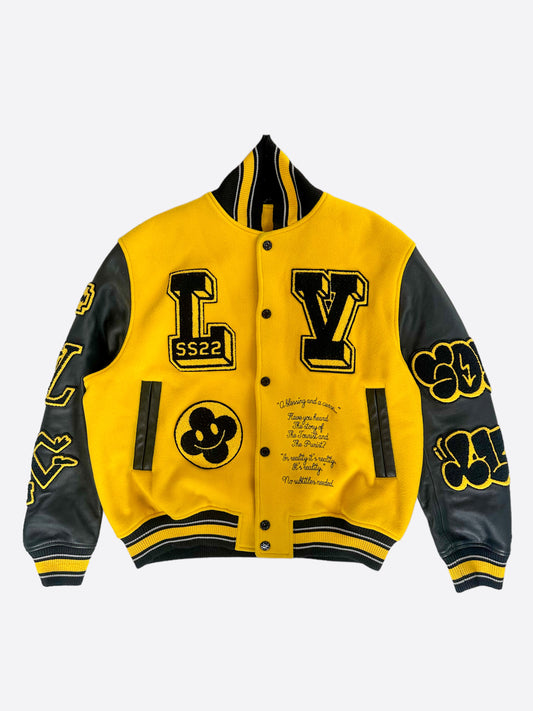 Louis Vuitton Black & Yellow Varsity Jacket