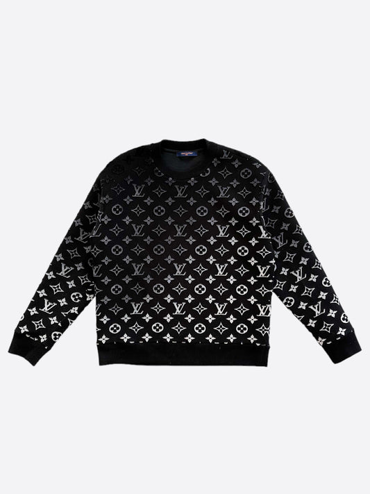 Louis Vuitton Black & White Gradient Monogram Sweater