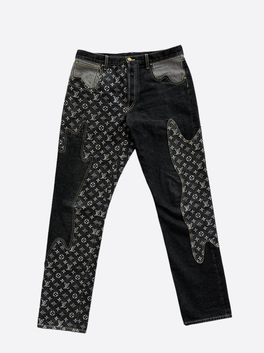 Louis Vuitton Nigo Black & Grey Monogram Crazy Jeans