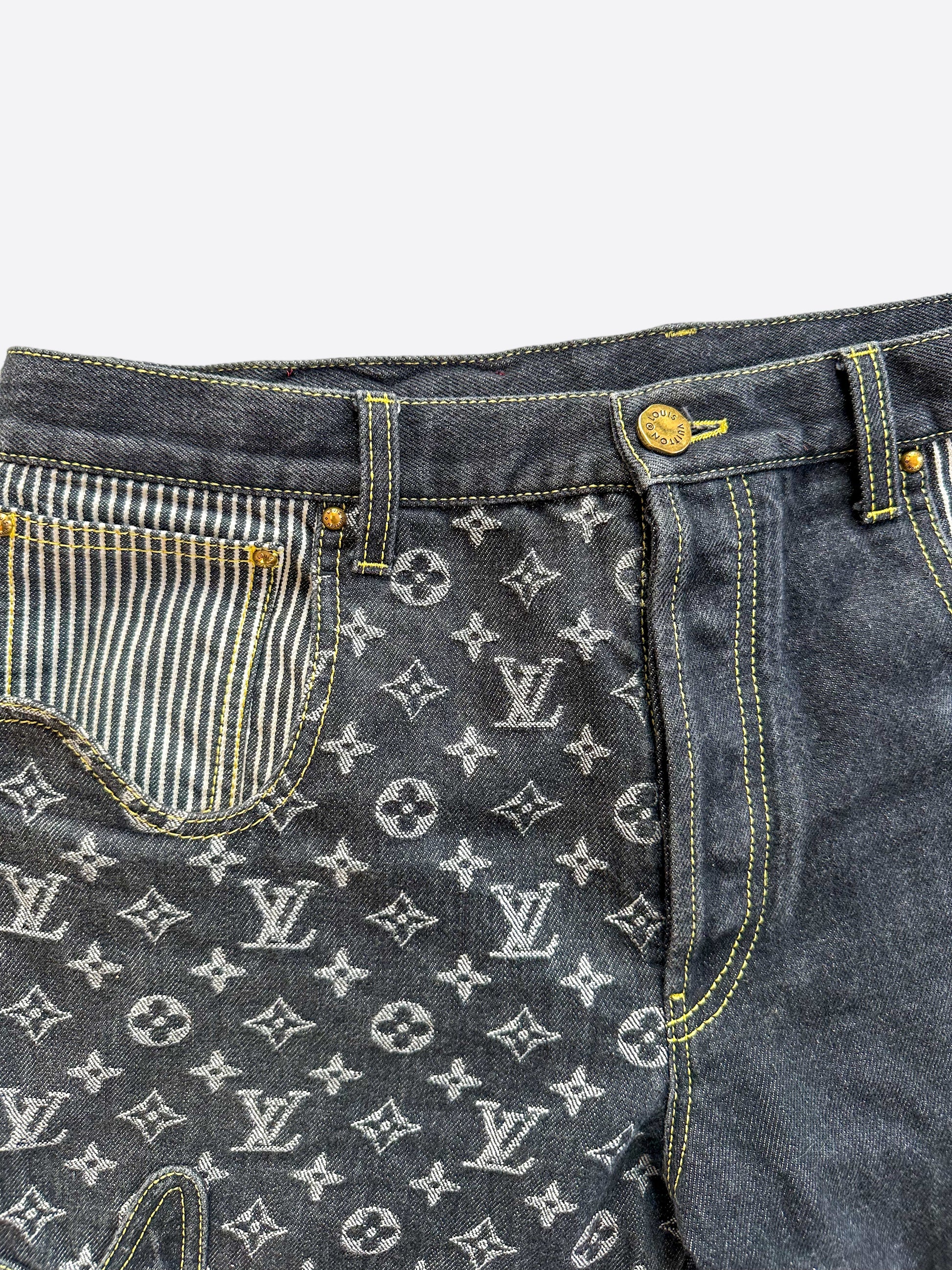 Louis Vuitton Nigo Black & Grey Monogram Crazy Jeans – Savonches