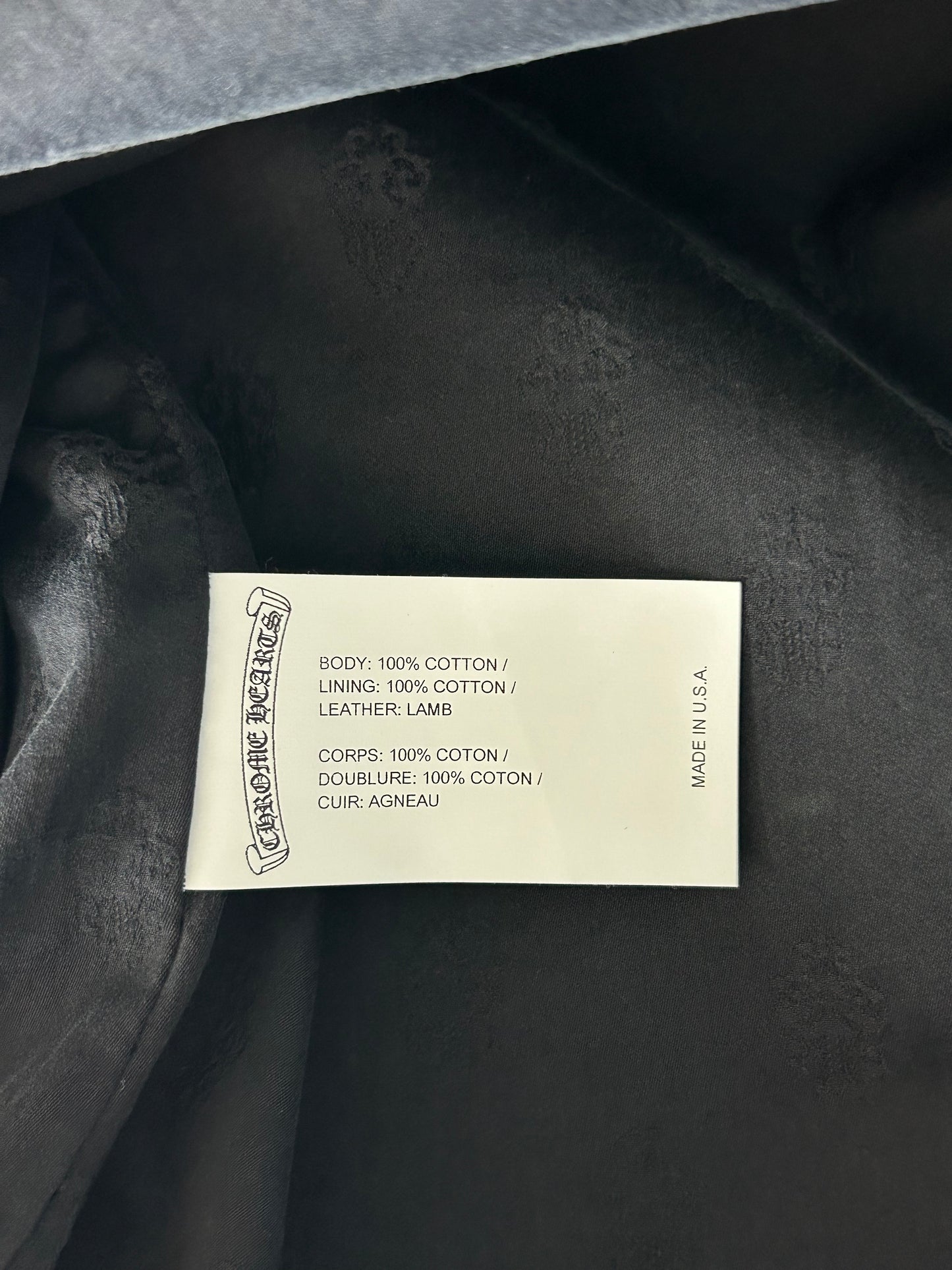 Chrome Hearts Blue & White Cross Patch Denim Anorak