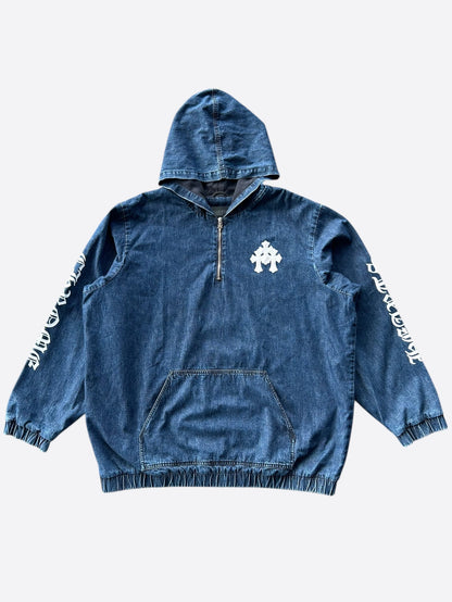 Chrome Hearts Blue & White Cross Patch Denim Anorak