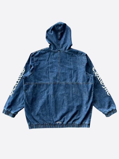 Chrome Hearts Blue & White Cross Patch Denim Anorak