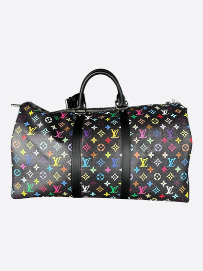 Louis Vuitton Takashi Murakami Black & Multicolor Monogram Keepall 50