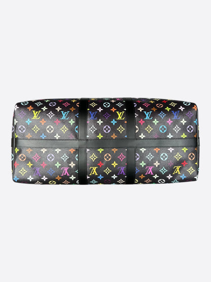 Louis Vuitton Takashi Murakami Black & Multicolor Monogram Keepall 50