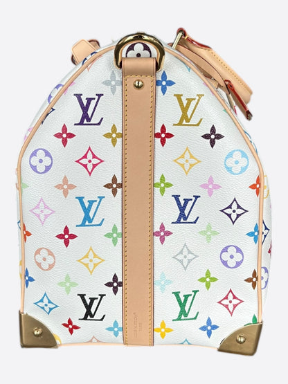 Louis Vuitton Takashi Murakami White & Multicolor Monogram Keepall 45