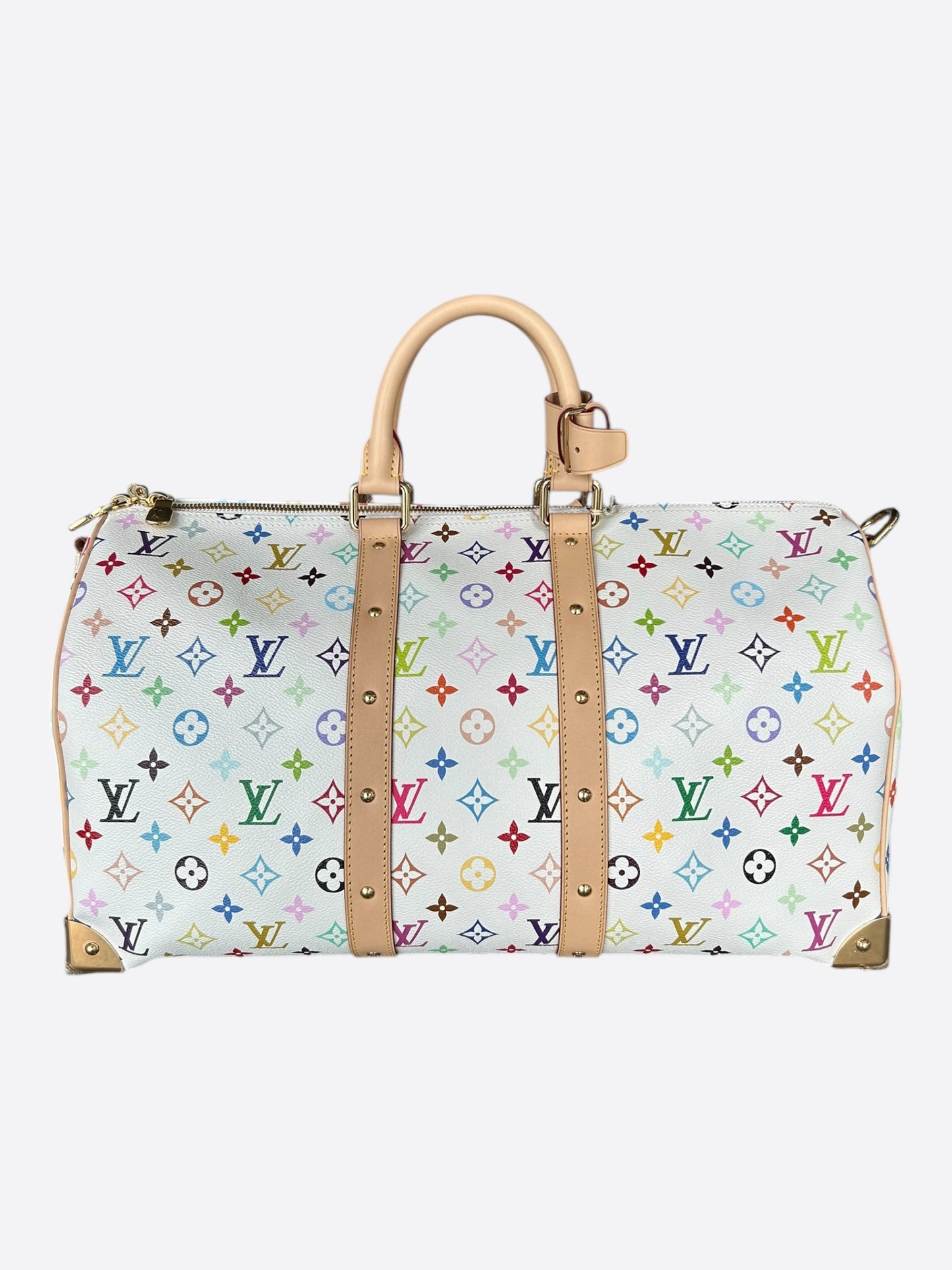 Louis Vuitton Takashi Murakami White & Multicolor Monogram Keepall 45