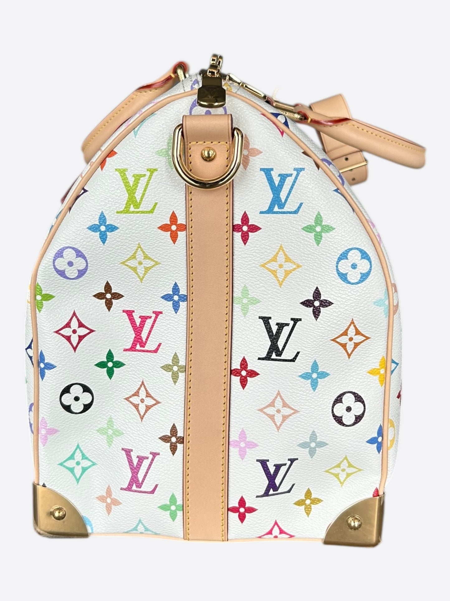 Louis Vuitton Takashi Murakami White & Multicolor Monogram Keepall 45