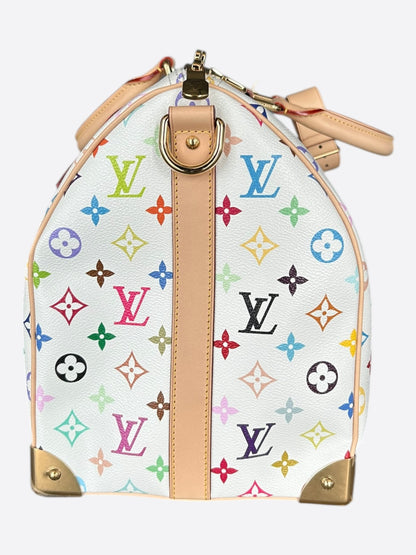 Louis Vuitton Takashi Murakami White & Multicolor Monogram Keepall 45