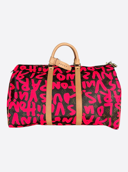 Louis Vuitton Stephen Sprouse Brown & Pink Monogram Keepall 50