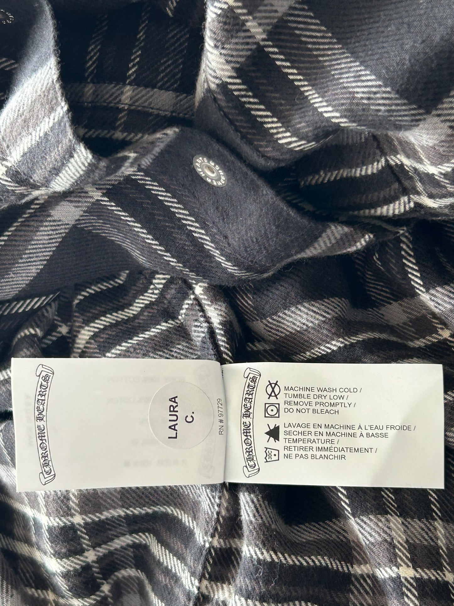 Chrome Hearts Black & Grey Plaid Flannel