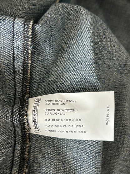 Chrome Hearts Blue & Black Cross Patch Denim Button Up Shirt