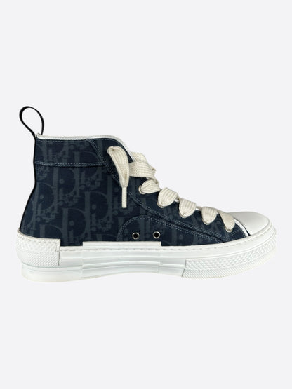 Dior Denim Tears Blue & White Oblique B23 High Top Sneakers