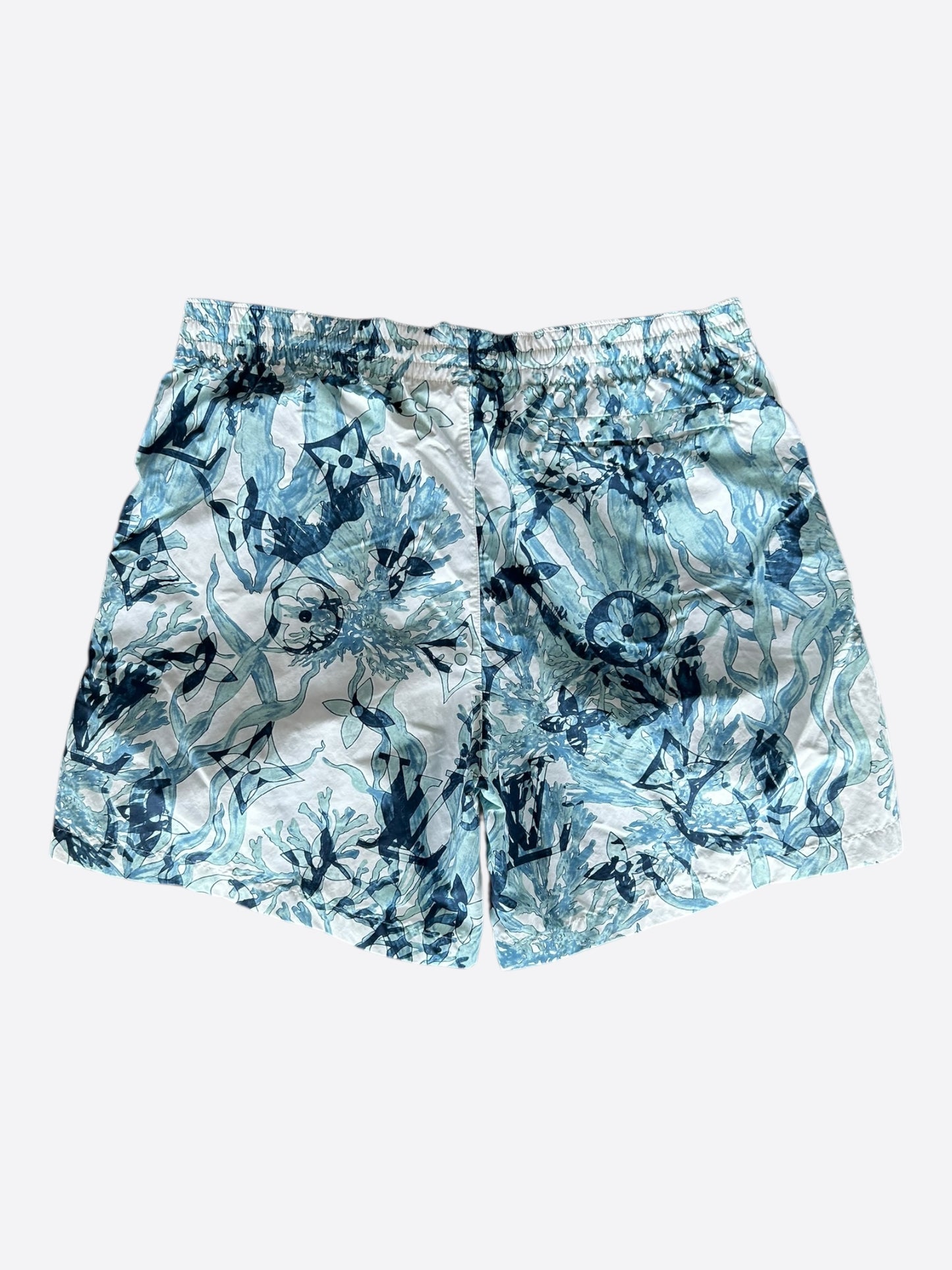 Louis Vuitton Blue & White Aquagarden Monogram Swimshorts
