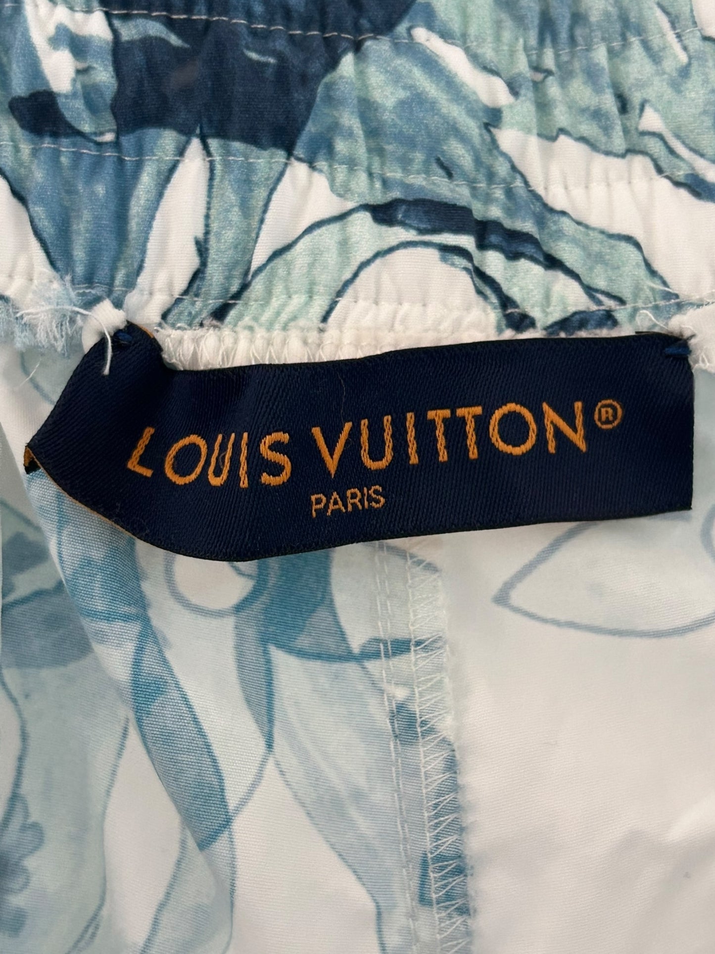 Louis Vuitton Blue & White Aquagarden Monogram Swimshorts