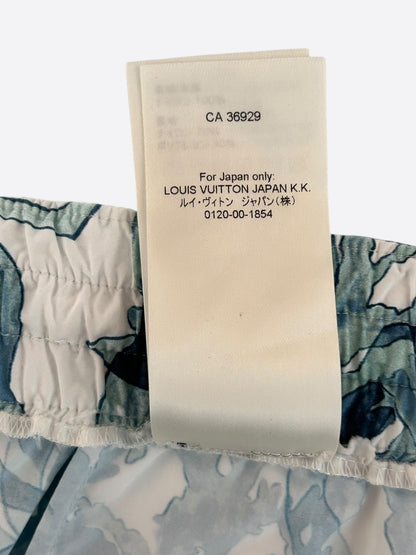 Louis Vuitton Blue & White Aquagarden Monogram Swimshorts