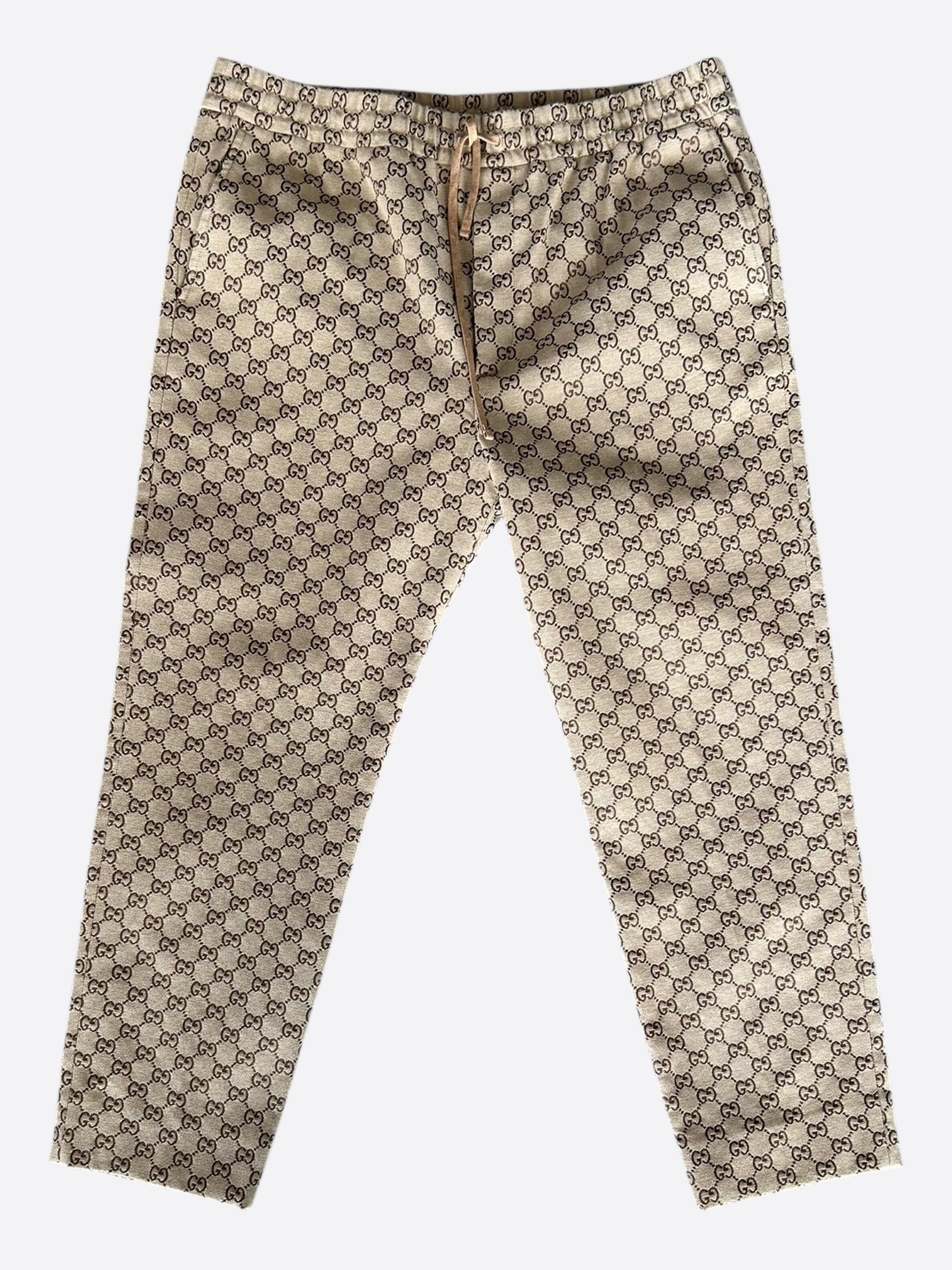 Gucci Tan & Brown GG Monogram Track Pants