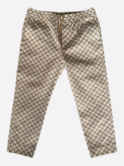 Gucci Tan & Brown GG Monogram Track Pants