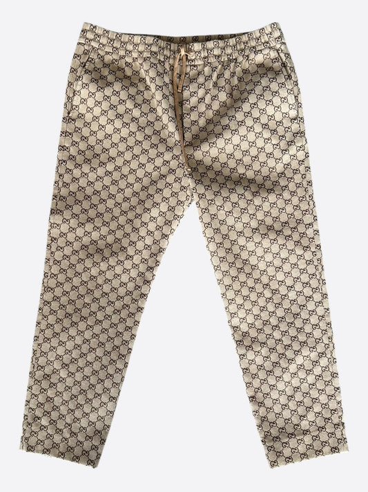 Gucci Tan & Brown GG Monogram Track Pants